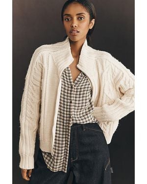 Pilcro Collared Cable-Knit Jumper - Black