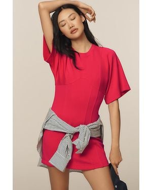 Daily Practice Short-Sleeve Mini Dress - Red