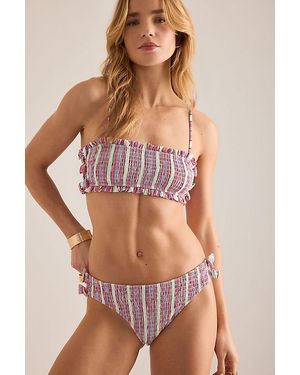 Damson Madder Shirred Bow Bikini Top - Multicolour
