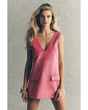 Mare Mare Faux-Suede Sleeveless V-Neck Playsuit - Pink