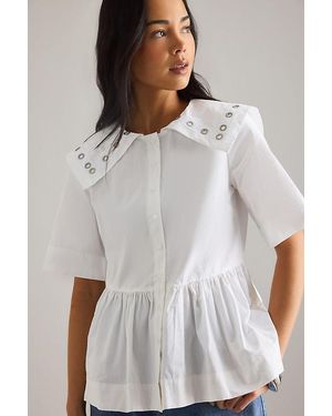 Damson Madder Cyrus Eyelet Blouse - Grey