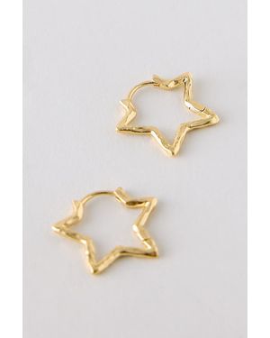 Enamel Copenhagen Medium Star Hoop Earrings - White