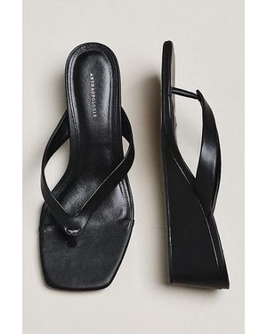 By Anthropologie Wedge Thong Heels - Black