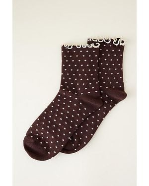 Anthropologie Polka Dot Socks - Brown