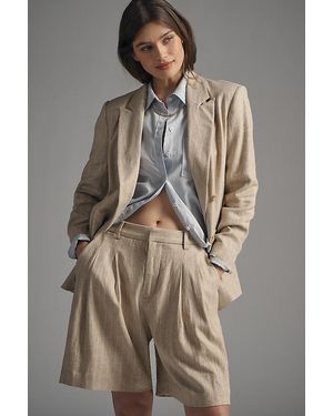 Maeve The Avery Twill Mid-Length Shorts By - Brown