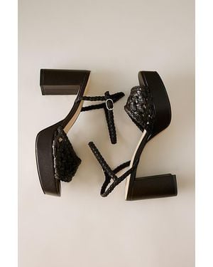 By Anthropologie Woven Platform Heels - Brown