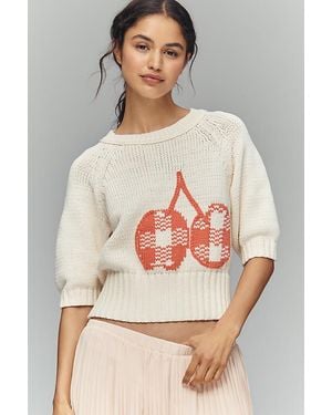 Maeve Elbow-Sleeve Cotton-Blend Crew Jumper - Grey
