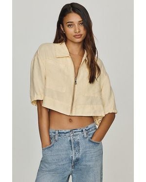 By Anthropologie Linen Crop Jacket - Natural