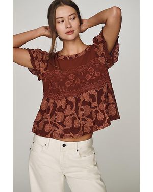 By Anthropologie Babydoll Top - Brown
