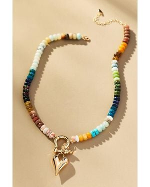By Anthropologie Beaded Charm Necklace - Natural