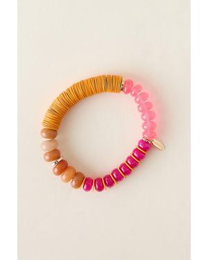 By Anthropologie Chunky Beaded Stretch Bracelet - Pink