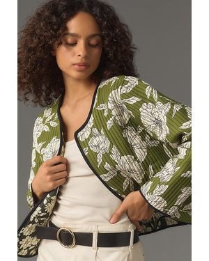 By Anthropologie Quilted Reversible Jacket - Multicolour