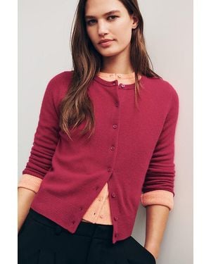 By Anthropologie The Juliet 100% Cashmere Crew-Neck Cardigan - Brown