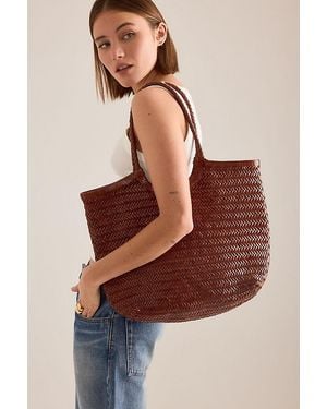 By Anthropologie Nola Woven Leather Bag - Red