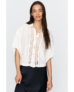 Pilcro Quincy Lace Embroidered Blouse By - White