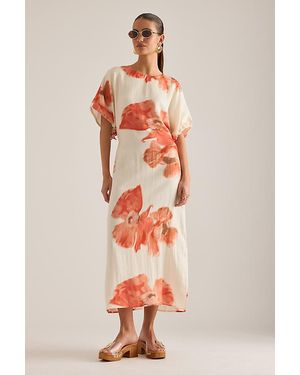 Never Fully Dressed Simmi Short-Sleeve Floral Midi Dress - Pink