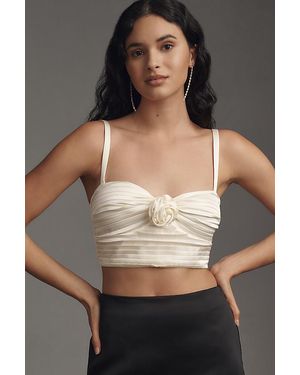 By Anthropologie Pleated Rosette Bustier - Black