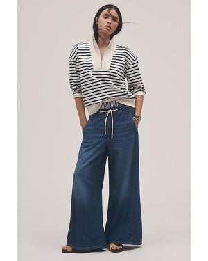 Pilcro The Adi Mid-Rise Relaxed Flare Jeans By Pull-On Edition - Blue