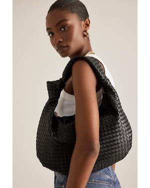 Melie Bianco Brigitte Large Faux Leather Shoulder Bag - Black