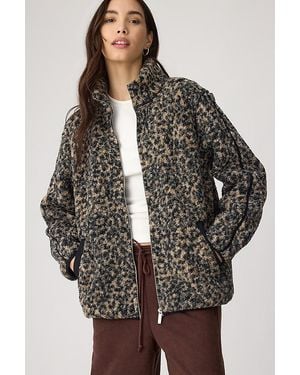 Sweaty Betty Contrast Fleece Jacket - Brown