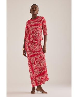 Never Fully Dressed Dorris Bandana Maxi Skirt - Red