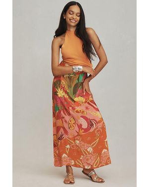 FARM Rio Floral Midi Skirt - Pink