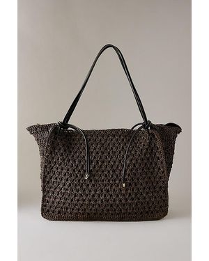 Dolce Vita Ravello Raffia Shoulder Bag - Black