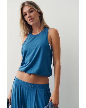Daily Practice Bubble Twist Tank Top - Blue