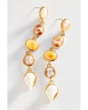 By Anthropologie Seashell Stack Drop Earrings - Multicolour