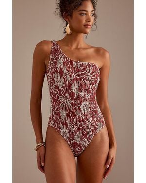 Charlie Holiday Dynasty One-Shoulder Swimsuit - Brown