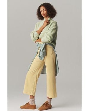 Maeve The Colette Cropped Wide-Leg Trousers By Corduroy Edition - Natural