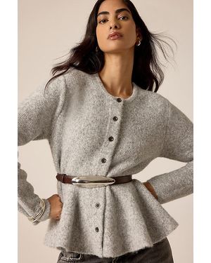 By Anthropologie Hourglass Peplum Cardigan - Natural