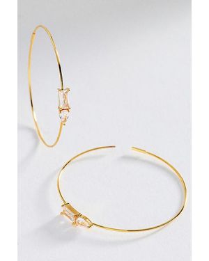 By Anthropologie Gemstone Hoop Earrings - Metallic