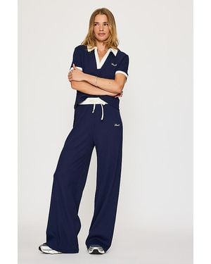 4th & Reckless Azure Ribbed Jersey Trousers - Blue