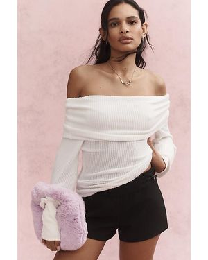 By Anthropologie Off-The-Shoulder Cosy Top - Natural