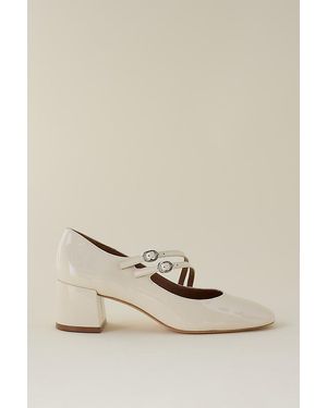 Vicenza Asymmetric-Strap Mary Jane Heels - Natural