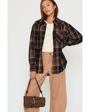 By Anthropologie 100% Cotton Long-Sleeve Check Shirt - Black