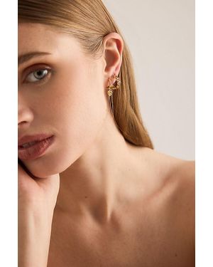 Rachel Jackson Love Story Heart Huggie Earrings - Metallic