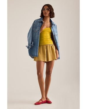By Anthropologie Ribbed Scoop Tank Top - Yellow