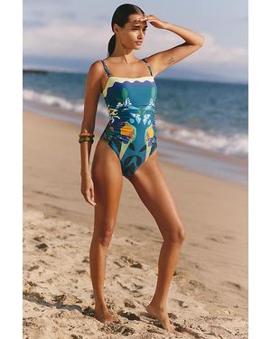 Celandine X Claire Colin Ruched One-Piece Swimsuit - Blue