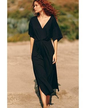 Celandine Long-Sleeve Ruched Maxi Dress - Green