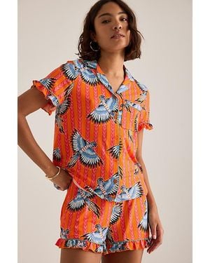 Chelsea Peers Exotic Birds Short Pyjama Set - Red