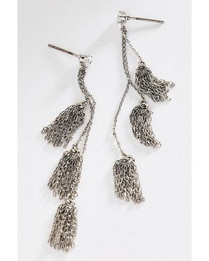 By Anthropologie Tiered Fringe Earrings - White