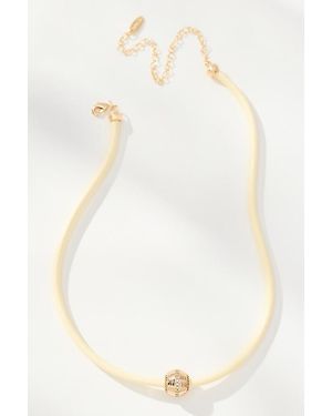 By Anthropologie Single Bead Cord Necklace - White