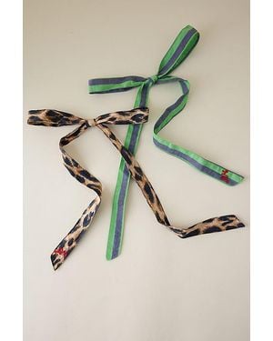 Damson Madder Hair Ribbons, Set Of Two - Natural