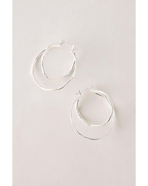 Anthropologie Twist Hoop Earrings - Natural