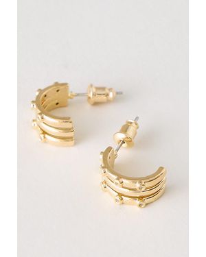 Anthropologie Triple Hoop 14K-Played Huggies - Natural