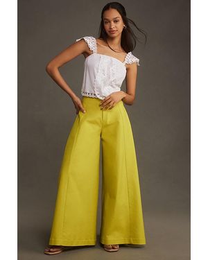 Maeve A-line Palazzo Trousers - Green