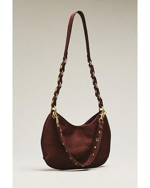 By Anthropologie Faux-Suede Circular Shoulder Bag - Brown