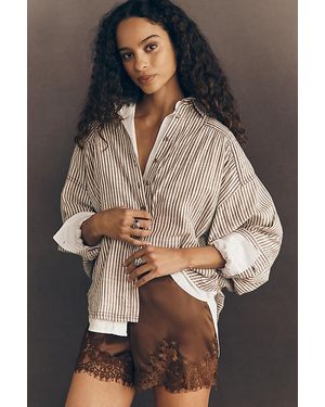 Pilcro Batwing Buttondown Shirt - Brown